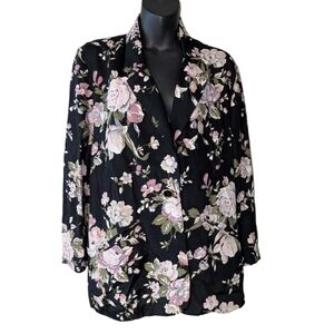 Vintage San Moire '80s floral rayon Blazer size medium